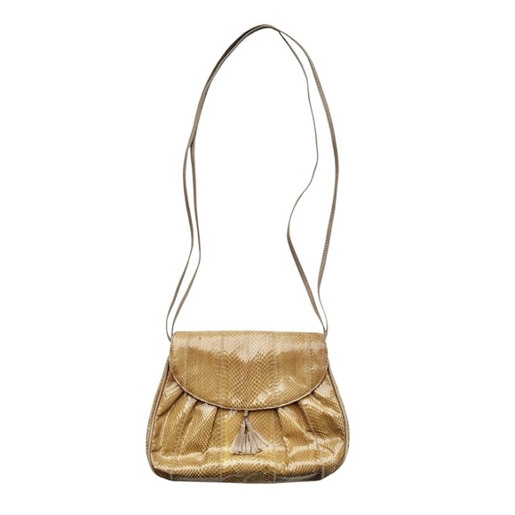Saks Fifth Avenue‎ Vintage Tan Snakeskin Purse - Picture 1 of 6